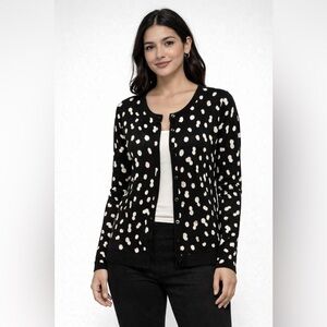 🤍 Philosophy Polka Dot Cardigan Black White Button Front S 🤍